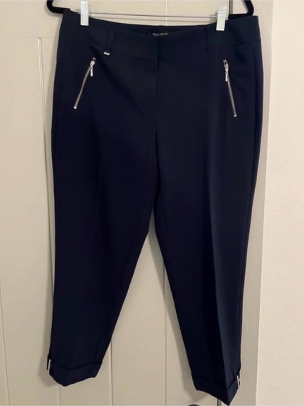 White House Black Market Navy Ankle Zip-Pocket Pants